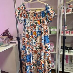 SHEIN Multicolor Patterned Maxi Dress